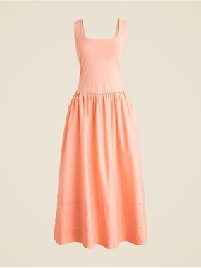 J. Crew Square-Neck Sleeveless Maxi Dress in Coral